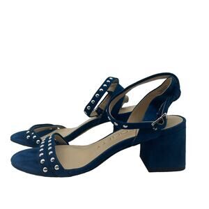 Sole Society Suede Ankle Strap Sandals Size 7 M Hezzter Cerulean Blue